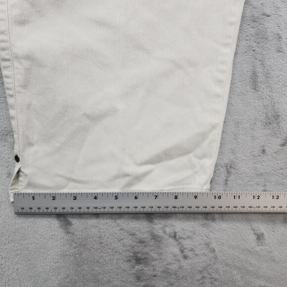 Christopher & Banks Jeans Women 14 White Stretch Crop Capri Side Slit Stretch - Picture 12 of 13
